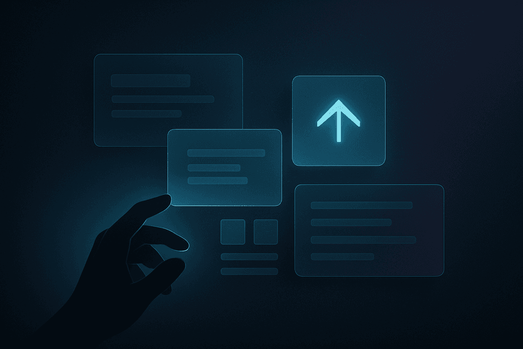 Abstract layered dark interface concept representing meaningful digital experiences