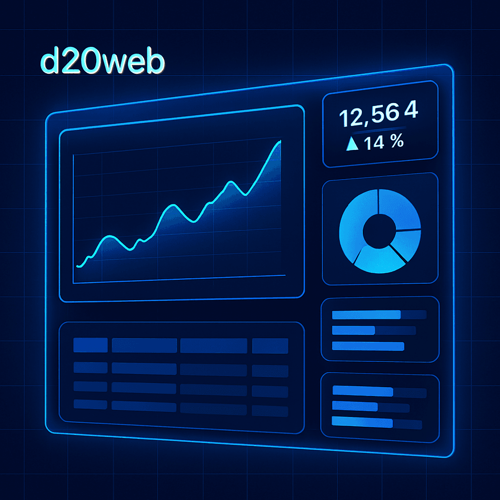 Line graph panel representing upward performance trend