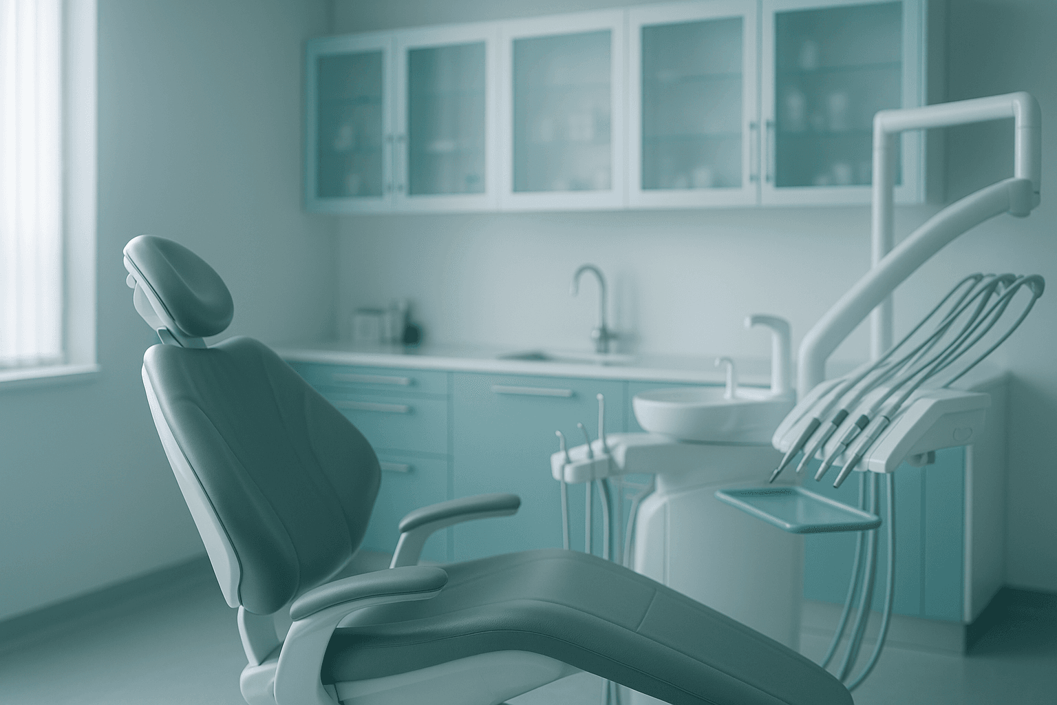 Modern pristine dental operatory interior