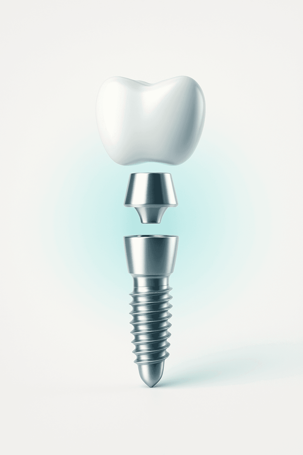 Dental implant components exploded view