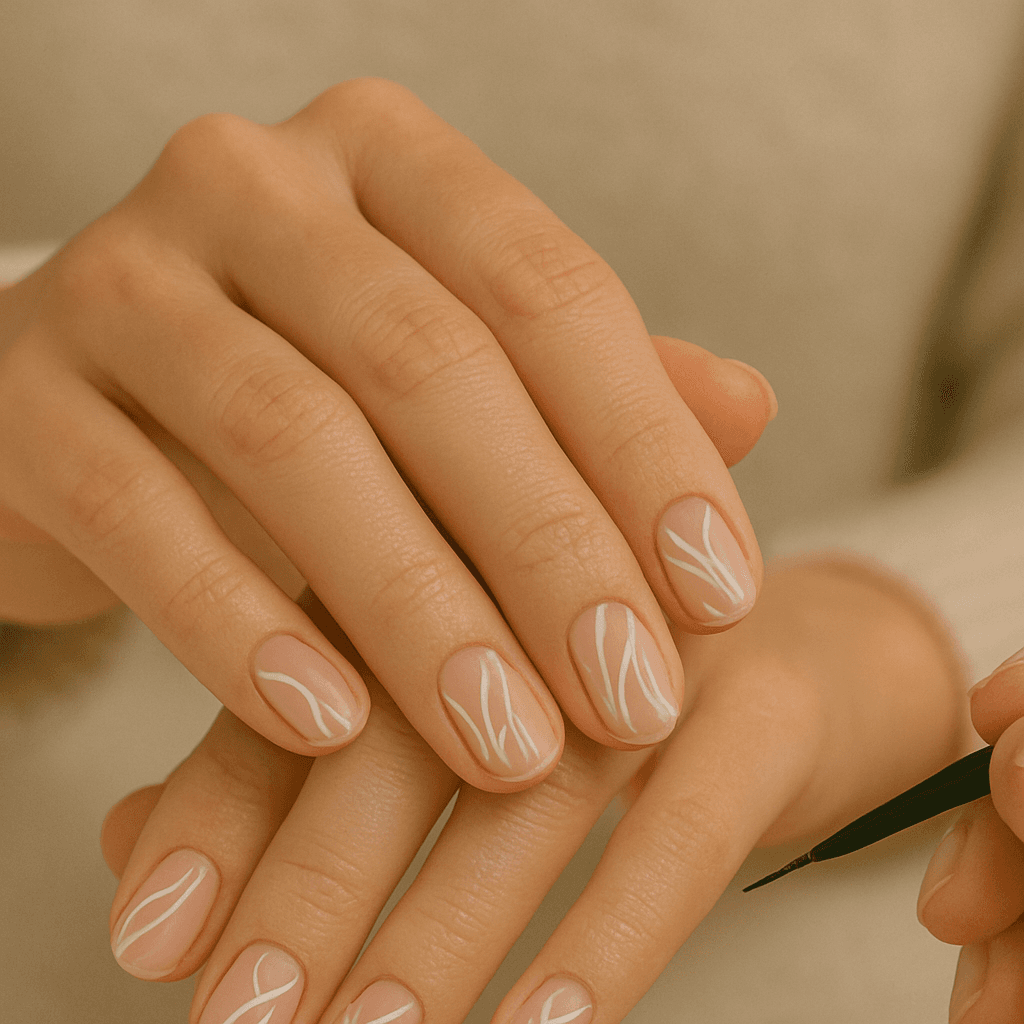 Hand-painted nail art