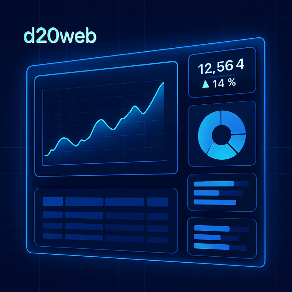 Line graph panel representing upward performance trend
